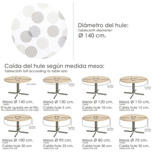 Tovaglia rotonda in tela cerata antimacchia / 140 cm. Cerchi Beige - Product Image 5