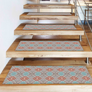 Blue Rugs Printed Rug with Kilim Design and Geometric Pattern,Goblen - Product Image 3