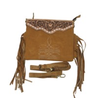 Tas Tote Kasual Kulit Asli Wanita dengan Ritsleting, Detail Rumbai, Tali Bahu Rantai, Kapasitas Besar, Lembut, Tahan Lama, Dapat Dilipat