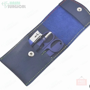 Ensemble de manucure et pédicure de luxe pour homme en cuir et acier inoxydable Hasni, vert, certifié CE, garantie de 3 ans, cadeau - Product Image 3