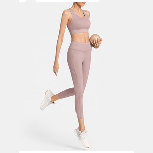 ชุดโยคะสตรีชุดออกกำลังกายเล่นฟิตเนสคอตตอน100% ระบายอากาศได้1ชิ้น - Product Image 3