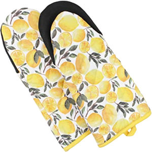 Meita Home Hot grab Double gant de cuisine fabricant plaid imprimé 2 pièces gant de four en silicone antidérapant coton résistant à la chaleur - Product Image 4