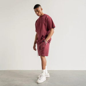 2025 étés nouveaux hommes t-shirt et pantalon survêtement ensemble Logo de marque personnalisé 100% coton Jogging survêtement pour hommes - Product Image 4