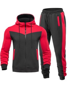 Conjunto de chándal con capucha informal para hombre, chándal de gimnasio de manga larga de 2 piezas para deportes de invierno, patrón sólido, peso pesado - Product Image 3