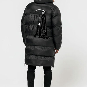 Chaqueta de invierno para hombre, chaqueta acolchada, diseño personalizado y elegante, con capucha, cuello alto, impermeable, a prueba de viento, con letras. - Product Image 2