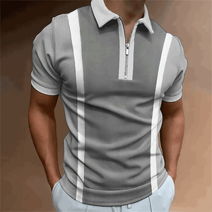 Venta al por mayor a granel Polo Hombres Polo Bordado Logo Polo Camisa Con Cremallera 2023 - Product Image 4