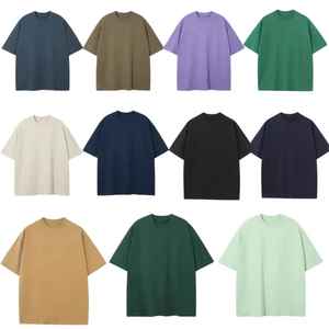 220 gramos 100% algodón lona transpirable y secado rápido liso en blanco hombres camiseta de gran tamaño para impresión personalizada 2025 - Product Image 1