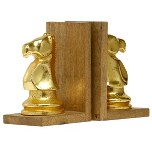 Sujetalibros decorativo de caballo de ajedrez, mesa de Metal y madera, decoración del hogar, soportes para libros, la última tarifa directa de fábrica moderna - Product Image 3