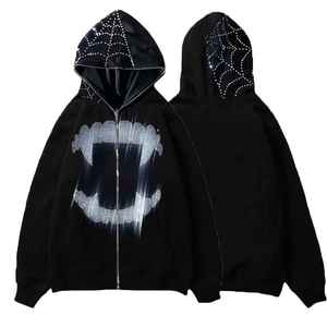 Sudadera Unisex 100% Algodón, Tejido Waffle, Cierre Completo, Transpirable, Secado Rápido, Bolsillo Canguro, Corte Regular, Estilo Gótico, Ecológica, Invierno - Product Image 6