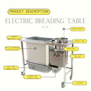Table à paner électrique TENSHINE pour poulet frit avec système de tamisage de farine silencieux et poêles légères - Product Image 3