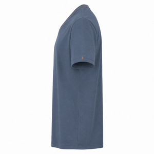 Camiseta de algodón azul pizarra personalizada con cuello en V y ribete en contraste, manga corta, lisa, informal, para hombre, ropa de verano, venta al por mayor - Product Image 5