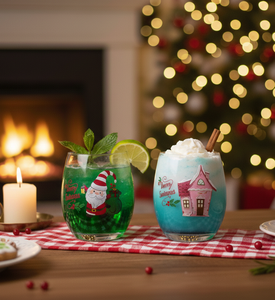 Gobelets en verre de Noël de 16 oz, gobelets à vin, gobelets à <span class=keywords><strong>alcool</strong></span>, gobelets à vin <span class=keywords><strong>sans</strong></span> pied incassables avec logo - Product Image 4