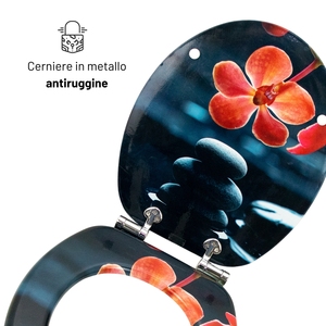 Coprisedile universale bianco MDF con chiusura rallentata confezione in pietra a molla fantasia - Product Image 6