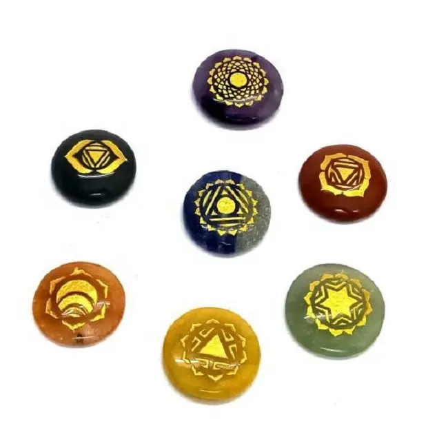 Natürliche sieben heilende Chakra Set Yoga 7 Chakra Stein Set Stein Chakren Reiki Set Edelstein Mosaik Handwerk Heilung Energie Stein