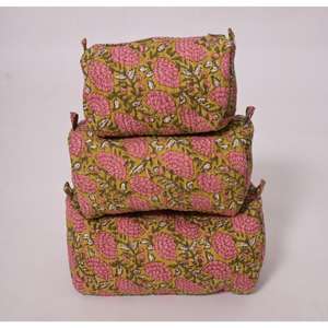 Bolsa de Maquillaje Portátil Grande de Algodón con Estampado Nacional Indio, Bolsa de Viaje con Cierre para Organizador de Cosméticos - Product Image 2