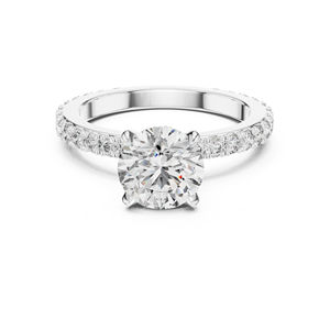 14K <b>Yellow</b> Gold Oval & Round Cut Diamond Stud Ring for Women | Bridal <b>Jewellery</b> | New Grown Diamond - Product Image 3