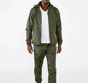 Survêtement coupe-vent personnalisé en nylon/polyester, vente en gros, survêtement réfléchissant sur mesure, 100% nylon - Product Image 1