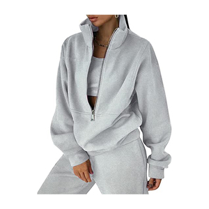 Conjuntos de mujer de calidad superior de nuevo diseño, conjunto de joggers, pantalones, sudadera con pantalones de chándal, sudaderas con capucha en blanco de gran tamaño - Product Image 3