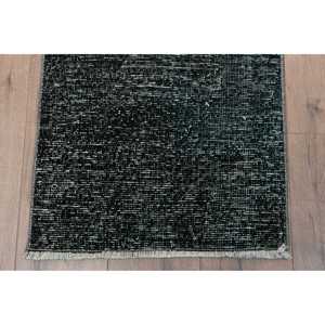 Turkish <b>Runner</b> <b>Rug</b>, 1.8x6.7 ft Vintage <b>Rug</b>, Black Floral Wool <b>Rug</b> - Product Image 2