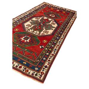 Alfombra Kiaan de Lana Anudada a Mano de Gran Tamaño, Paem-207, Rojo Naranja, Geométrica Abstracta, para Entrada, Pasillo, Rectangular, 9x12 pies - Product Image 2