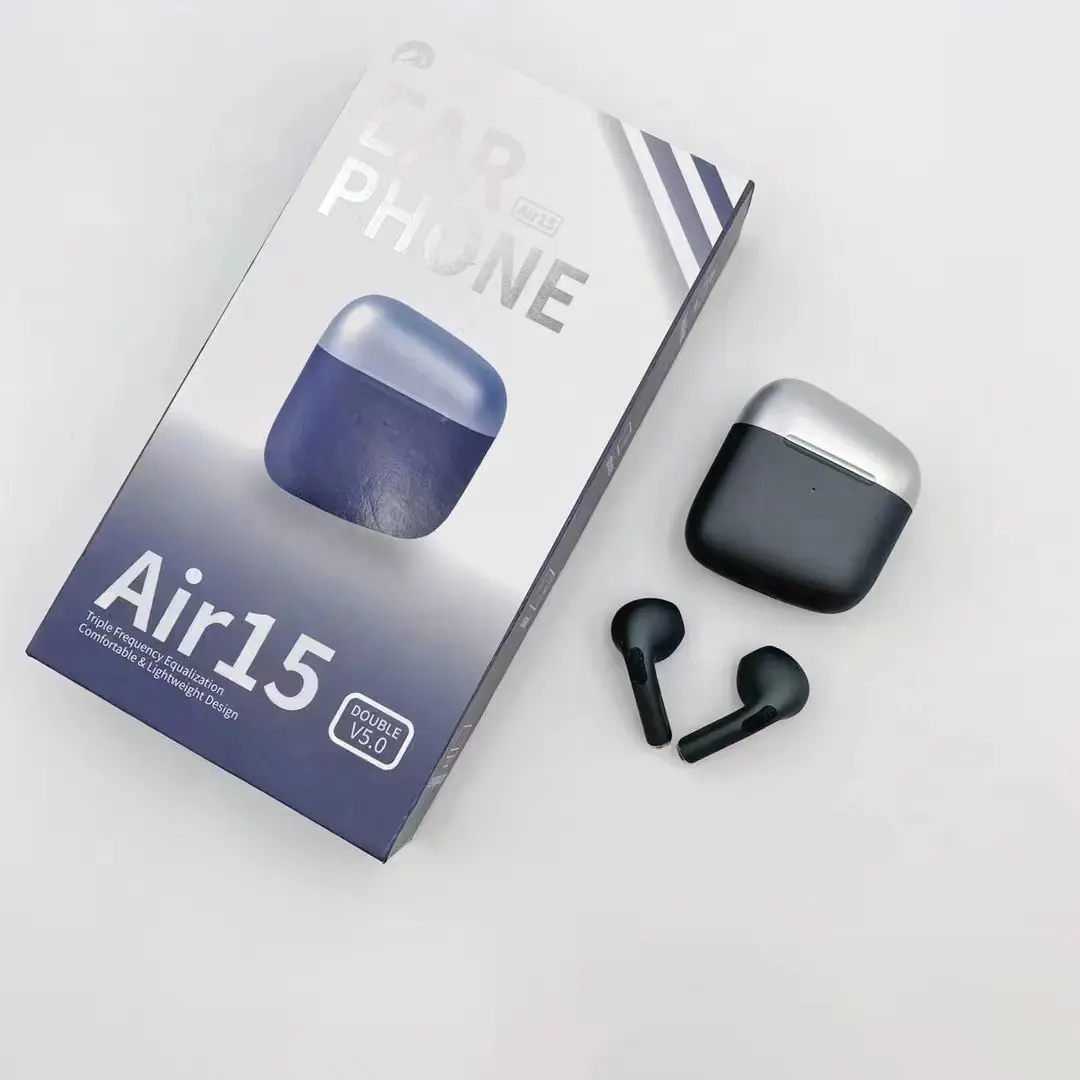 Air15 spor kulaklıklar renkli tasarım kablosuz TWS kulaklık ve kulaklıklar gürültü önleyici özelliği ve şarj durumu