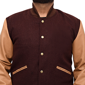 Blouson universitaire homme 2026 personnalisé en toile 100 % coton, style Letterman, col montant, imperméable et coupe-vent, pour l'hiver - Product Image 3