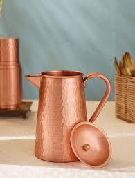 Pichet en cuivre ayurvédique pour restaurants Maison et villas de luxe Pichet à eau Pichet en cuivre martelé ayurvédique - Product Image 5