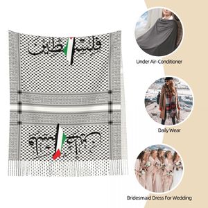 Bufandas reversibles con bandera palestina, chales estampados con diseño de bordado de lazo, bufandas con Bandera de País - Product Image 6
