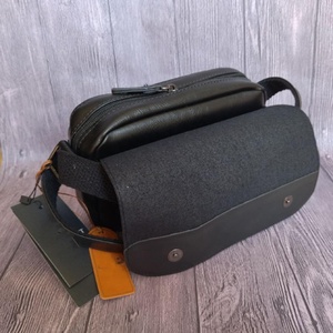 Sac à main messager en cuir noir unisexe avec fermeture à glissière Sac à main pour femme LCS-0100 cadeau - Product Image 4