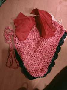 Premium hecho a mano Crochet Horse Ear Bonnet Glitter Juegos a juego Venta al por mayor High End Horse Riding Fly Veil Accesorios - Product Image 2