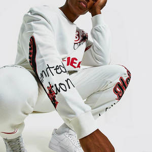 Nouveauté, ensemble de survêtement pour homme, style classique, sweat-shirt imprimé avec pantalon de jogging, couleur unie, grande taille, séchage rapide - Product Image 3