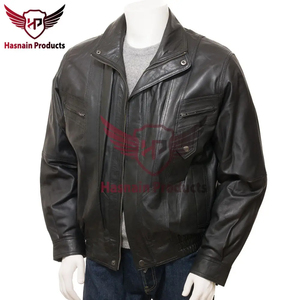 Mode personnalisable nouveau design de blouson en cuir noir pour hommes conçu pour le style et le confort Blouson en cuir pour hommes Veste en cuir noir - Product Image 2