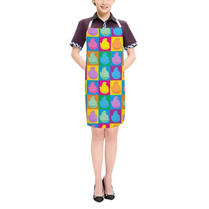 Delantal de babero estampado de uniforme de Chef para mujer de alta calidad, delantal de babero de Chef de Hotel para hornear en la cocina, servicio OEM, picoteo personalizado - Product Image 2
