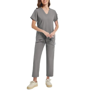 Ensemble de gommages d'infirmière à la mode personnalisés uniformes d'hôpital extensibles pour combinaison de veste médicale de salon de spa - Product Image 2