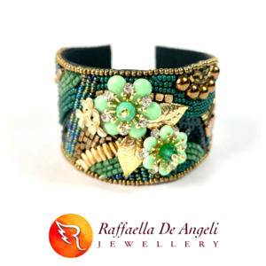 Pulsera de Cuentas de Cristal/Strass Casual/Deportiva para Mujer Green Forest Raffaella De Angeli 02 (Latón) - Product Image 4