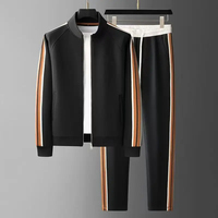 Veste de survêtement unie contrastante pour homme, 100 % coton, col montant, séchage rapide, respirante et légère, vente en gros