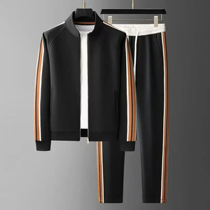 Wholesale <b>Men</b> Contrast Tracksuit Zipper <b>Jacket</b> For <b>Men</b> Spandex Polyester Stand Collar Drawstring Closure Type Tracksuit For <b>Men</b> - Product Image 5