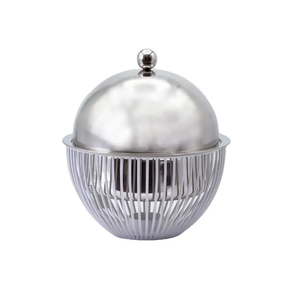 Serveur de nourriture portable poli brillant avec couvercle martelé bleu antique fabriqué en acier inoxydable pour le stockage des aliments isolés - Product Image 4