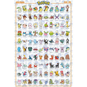 Affiche moderne de la région des chefs Pokémon) # 152-251) pour la décoration murale - Product Image 2