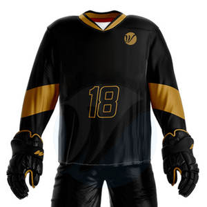 Servicio OEM hecho en Pakistán conjuntos de uniformes de hockey sobre hielo logotipo personalizado 100% poliéster de alta calidad de secado rápido y respetuoso con el medio ambiente - Product Image 4