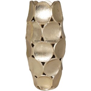 Florero decorativo de centro de mesa de diseñador de lujo antiguo de Metal resistente chapado en oro de alta demanda de proveedor indio - Product Image 1