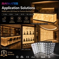 Panneau LED flexible découpable 1 LED, lumière blanche, DC24V, 72 LED, 12W avec lentille, personnalisable pour comptoir en marbre ou onyx rétroéclairé
