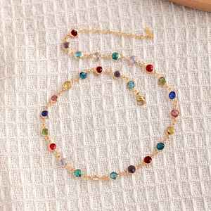 Collier en cristal multicolore fait à la main bijoux de charme de pierres précieuses vibrantes collier coloré unique cadeau pour les femmes - Product Image 6