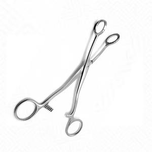 คีมคอลลินส์สำหรับจับเนื้อเยื่อ ขนาด 6 นิ้ว ผลิตจากเหล็กกล้าไร้สนิมเกรดผ่าตัด ปากคีมรูปไข่สามเหลี่ยม ใช้งานด้วยมือ นำกลับมาใช้ใหม่ได้ สำหรับใช้ทางการแพทย์ - Product Image 1