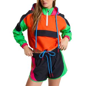 Ensemble short coupe-vent personnalisé pour femme 2026 – Ensemble short et pull court à demi-zip coupe-vent 2026 - Product Image 2