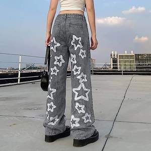 Jeans cargo pour femmes taille haute, denim respirant, lavage clair, coupe droite Y2K, streetwear 2026, OEM - Product Image 2