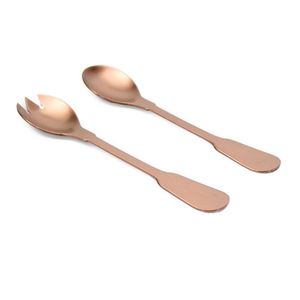 Juego de servidor de ensalada de metal moderno adecuado para catering de restaurante de hotel y servicio de comedor doméstico diario - Product Image 1