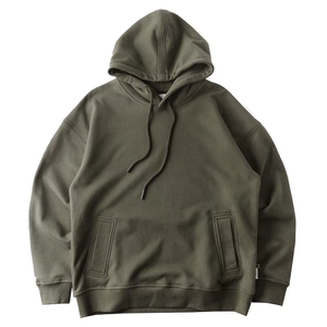 Sweat-shirt à capuche rétro américain pour homme, automne-hiver, tendance, coupe classique, coton uni, teinture unie, écologique, anti-boulochage - Product Image 1