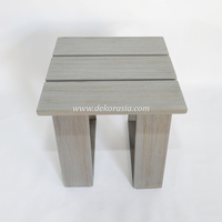 Tabouret en bois de teck de couleur grise Tabouret en bois décoratif pour meubles de maison de salon de patio