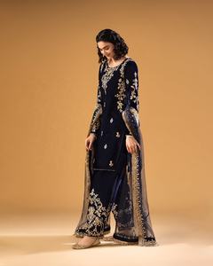 Vestido de boda de lujo, bordado de terciopelo, estilo indio, paquistaní, Kameez, gran oferta, Colección 2023 - Product Image 4